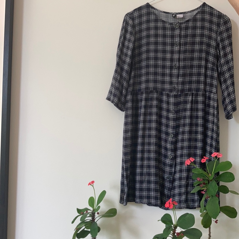 H&M plaid smock dress